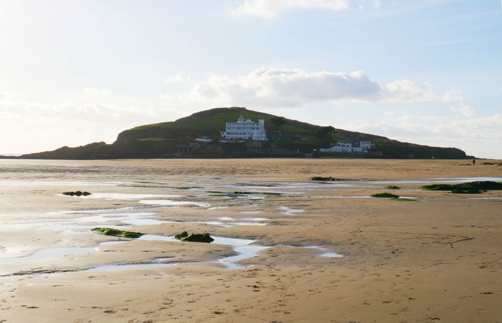 Burgh Island - near Bigbury on Sea. Miles of sandy beaches when the tide goes out.