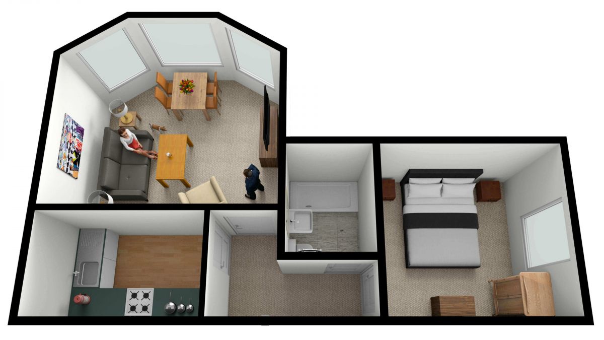 Deluxe Apartment 3 Floor Plan
