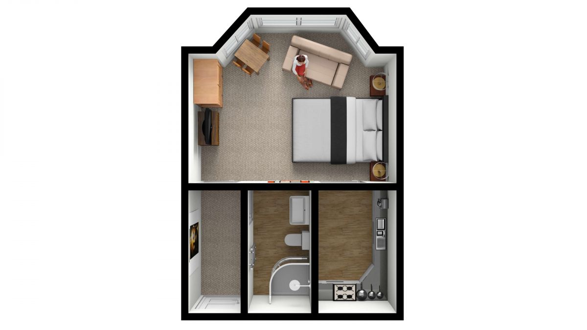 Studio Apartment Floor Plan