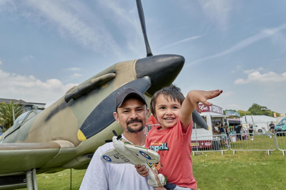 English Riviera Air Show with static display of The Spitfire.